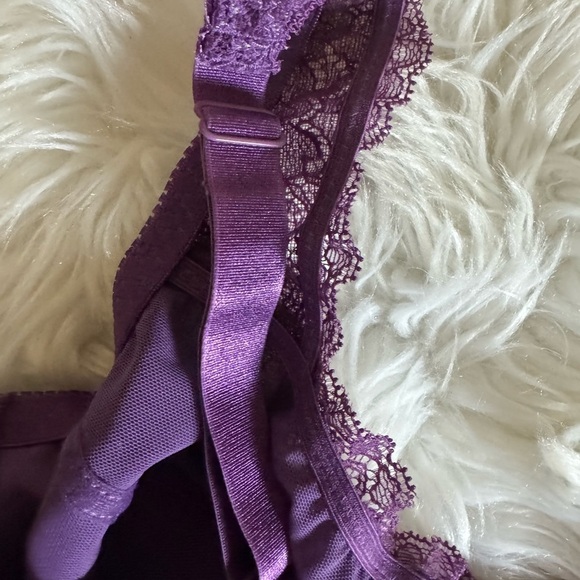 Curve Muse Minimizer unlined underwire bra with lace Size 36C Purple New - Picture 8 of 15